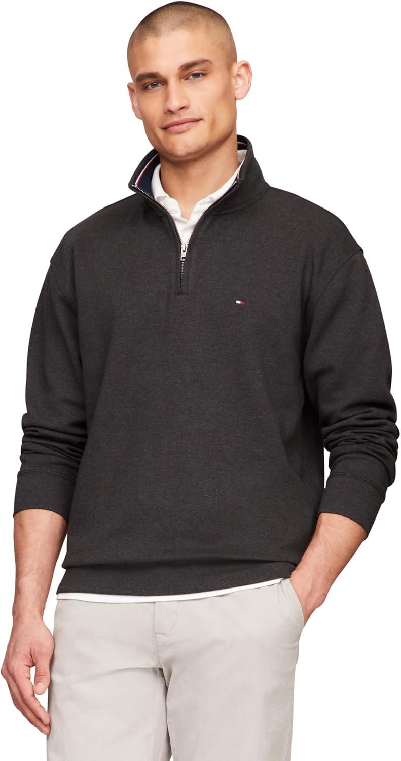 imageTommy Hilfiger Bill 14 Zip SweatshirtCharcoal Grey Heather