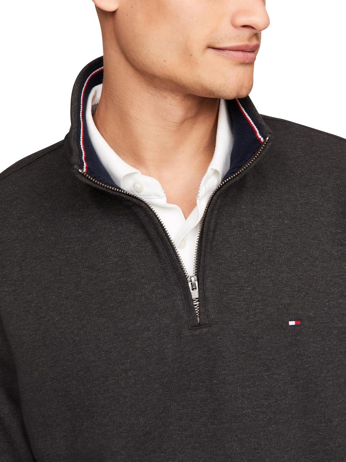 imageTommy Hilfiger Bill 14 Zip SweatshirtCharcoal Grey Heather