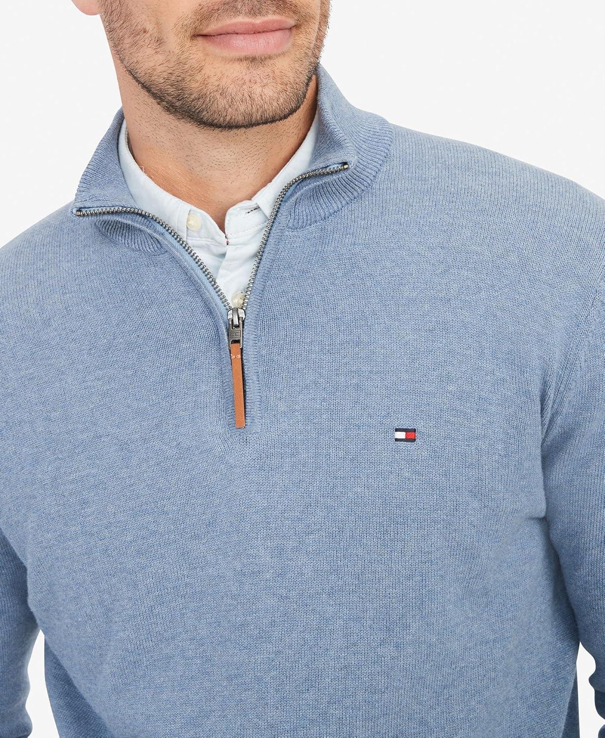 imageTommy Hilfiger Bill 14 Zip SweatshirtFleet Blue Heather