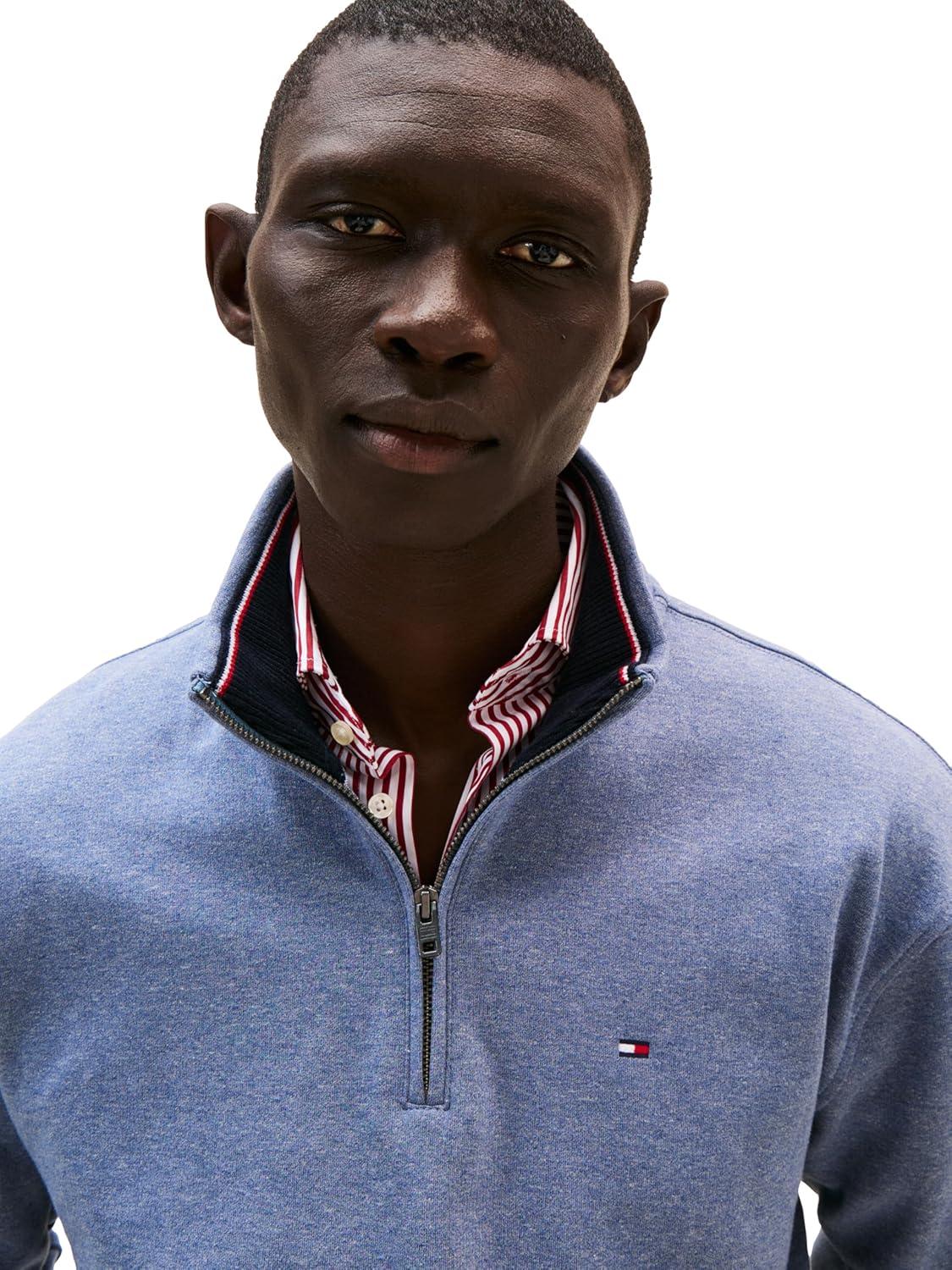 imageTommy Hilfiger Bill 14 Zip SweatshirtFleet Blue Heather
