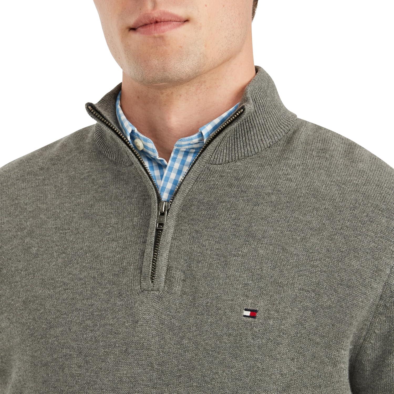 imageTommy Hilfiger Bill 14 Zip SweatshirtGrey Heather