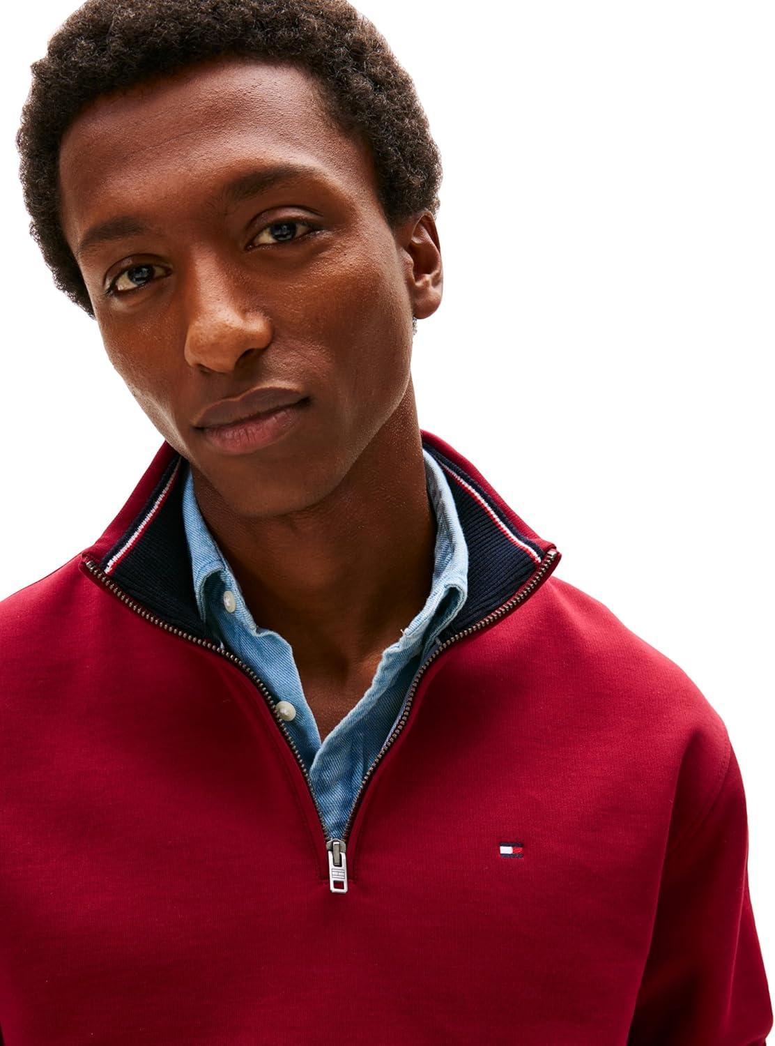 imageTommy Hilfiger Bill 14 Zip SweatshirtRouge