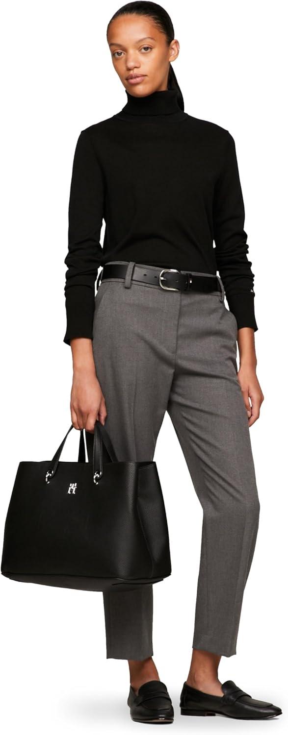 imageTommy Hilfiger Emblem Satchel Bag with Removable Crossbody StrapBlack