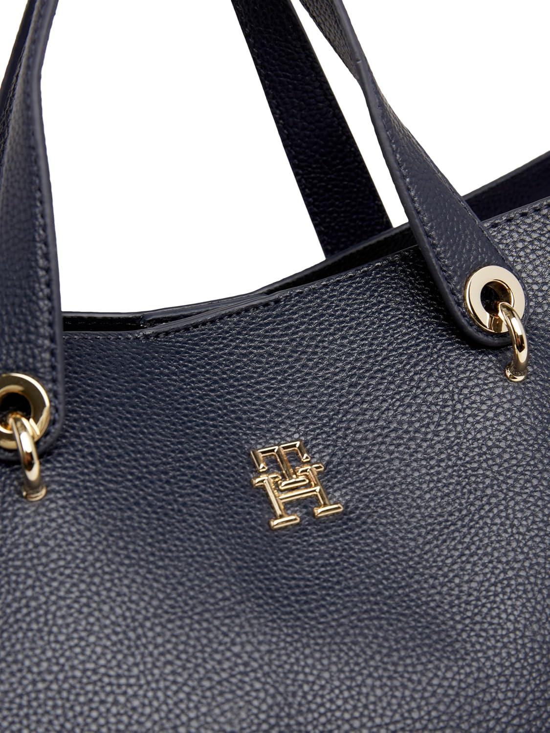 imageTommy Hilfiger Emblem Satchel Bag with Removable Crossbody StrapSpace Blue