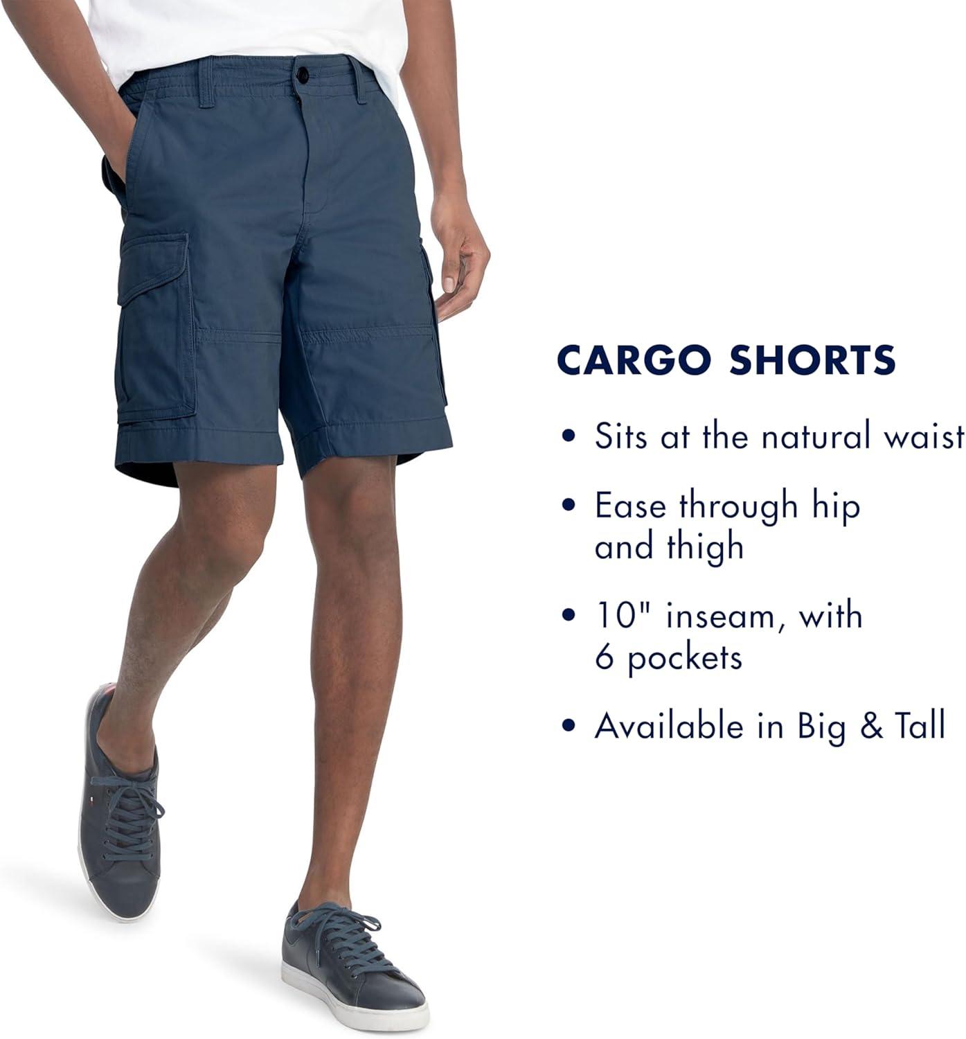 imageTommy Hilfiger Mens 6 Pocket Stretch Cotton Cargo ShortsDeep Black
