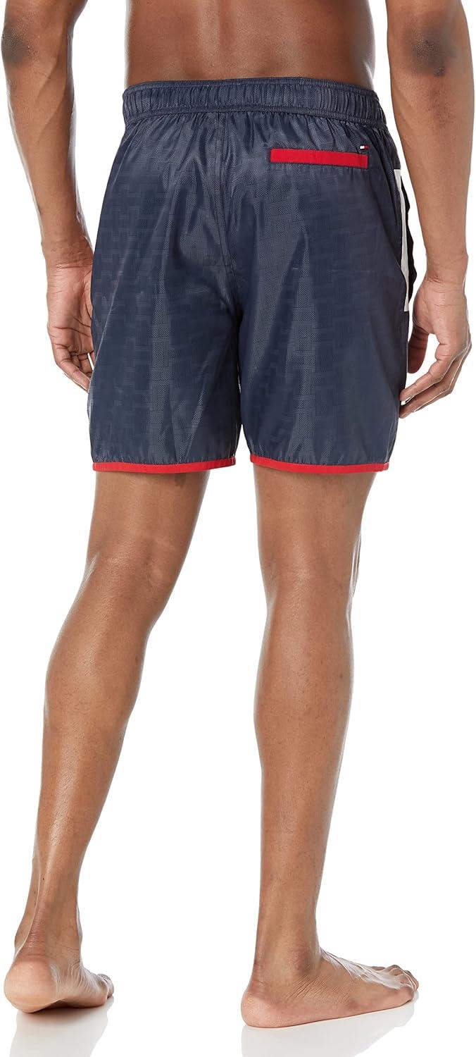 imageTommy Hilfiger Mens 7 Flag Swim Trunks with Quick DryDesert Sky