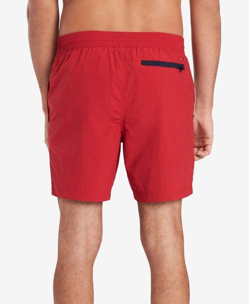 imageTommy Hilfiger Mens 7 Flag Swim Trunks with Quick DryRed