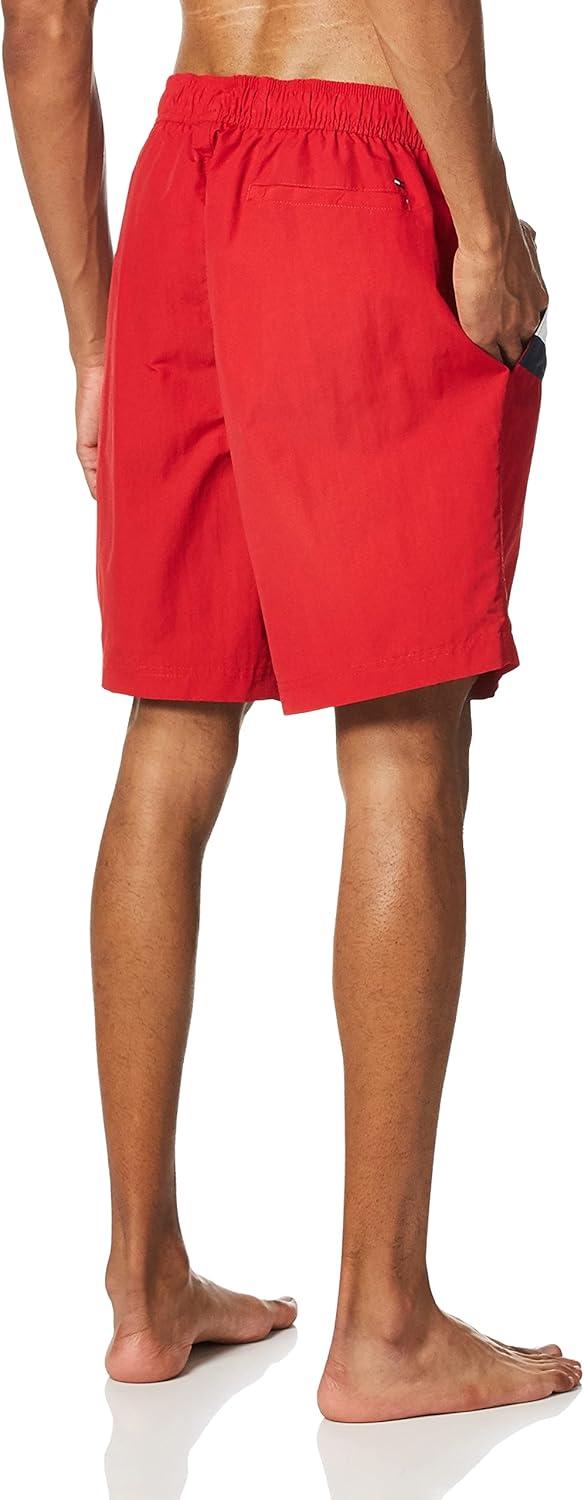 imageTommy Hilfiger Mens 7 Flag Swim Trunks with Quick DryRed