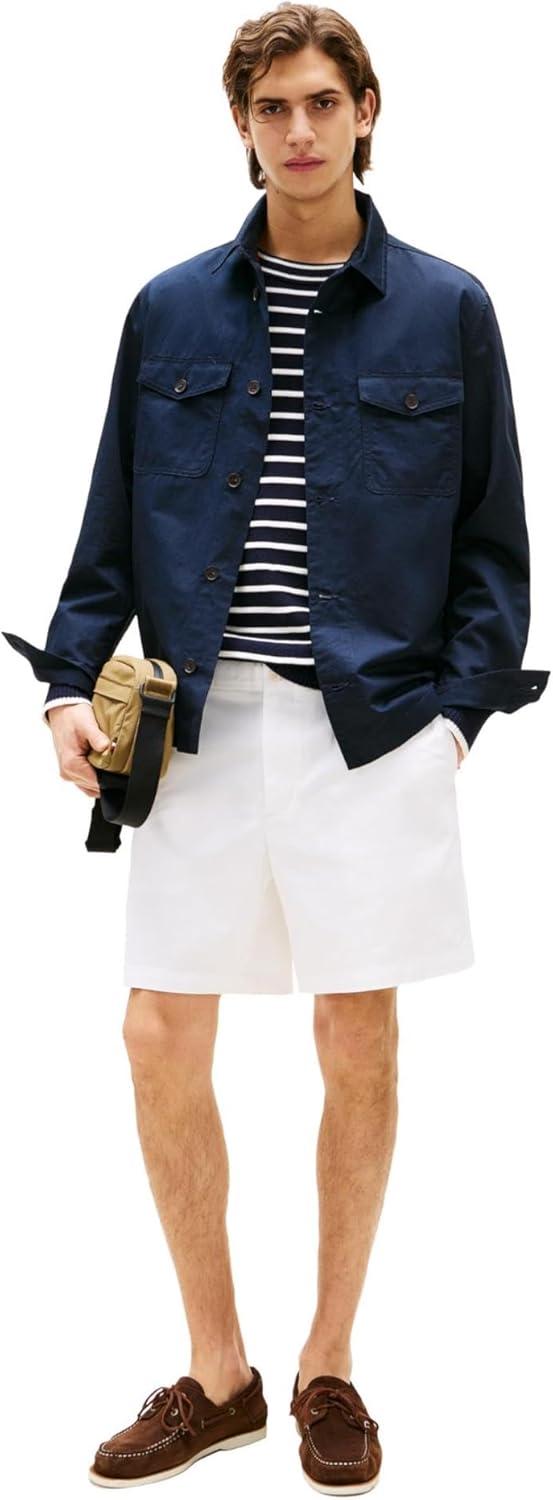imageTommy Hilfiger Mens Casual Cotton Shorts 7 Inch with StretchTh Optic White