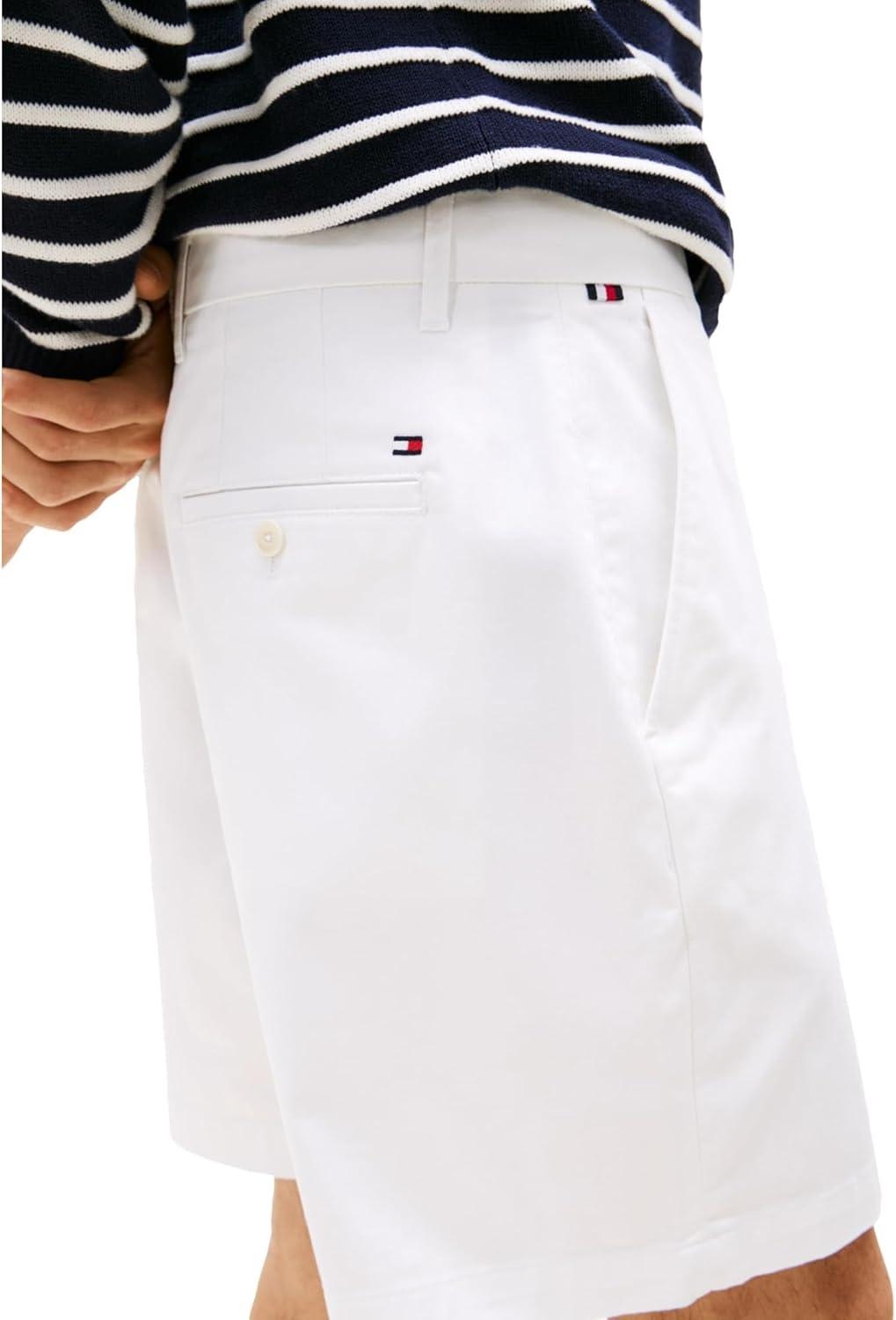 imageTommy Hilfiger Mens Casual Cotton Shorts 7 Inch with StretchTh Optic White