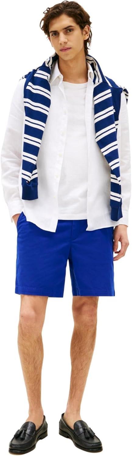 imageTommy Hilfiger Mens Casual Cotton Shorts 7 Inch with StretchWedge Blue