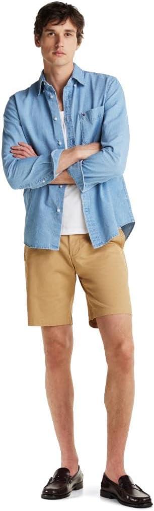 imageTommy Hilfiger Mens Casual Cotton Shorts 9 Inch with Stretch Also Available in Big and TallClassic Khaki