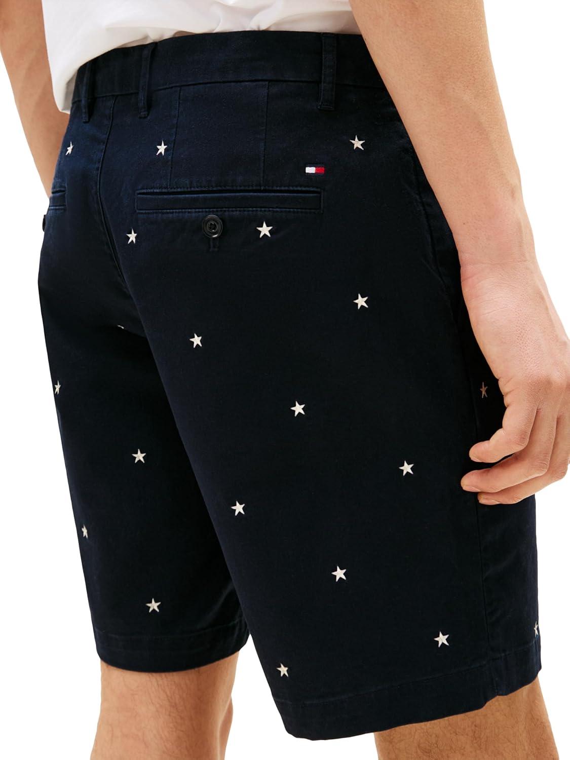 imageTommy Hilfiger Mens Casual Cotton Shorts 9 Inch with Stretch Also Available in Big and TallDesert Sky Ivory