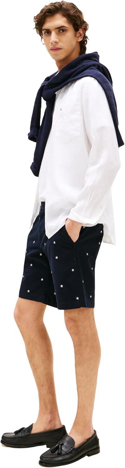 imageTommy Hilfiger Mens Casual Cotton Shorts 9 Inch with Stretch Also Available in Big and TallDesert Sky Ivory