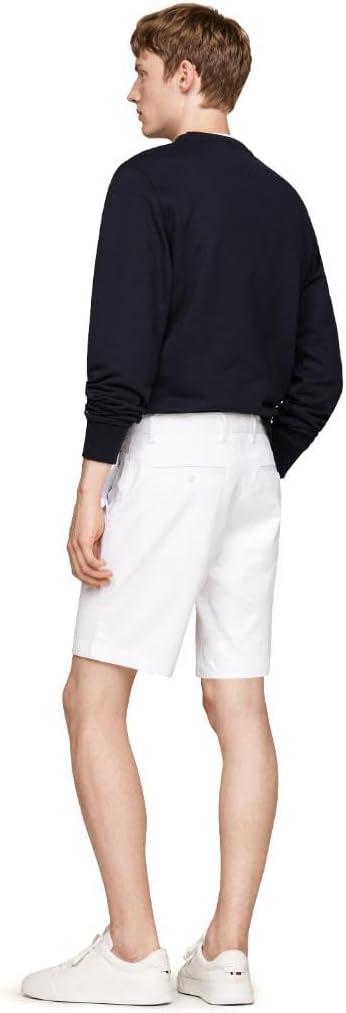 imageTommy Hilfiger Mens Casual Cotton Shorts 9 Inch with Stretch Also Available in Big and TallTh Optic White