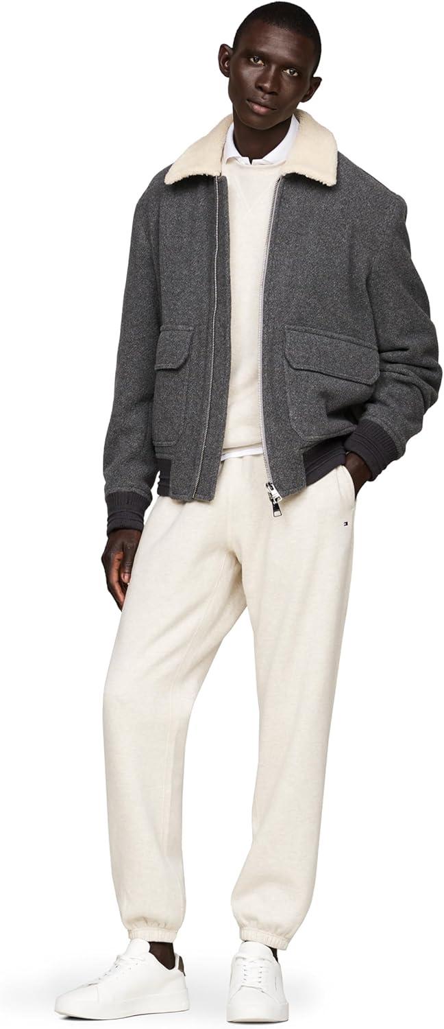 imageTommy Hilfiger Mens Casual Fleece Lined Jogger Sweatpants Also Available in Big ampamp TallHeathered Oatmilk
