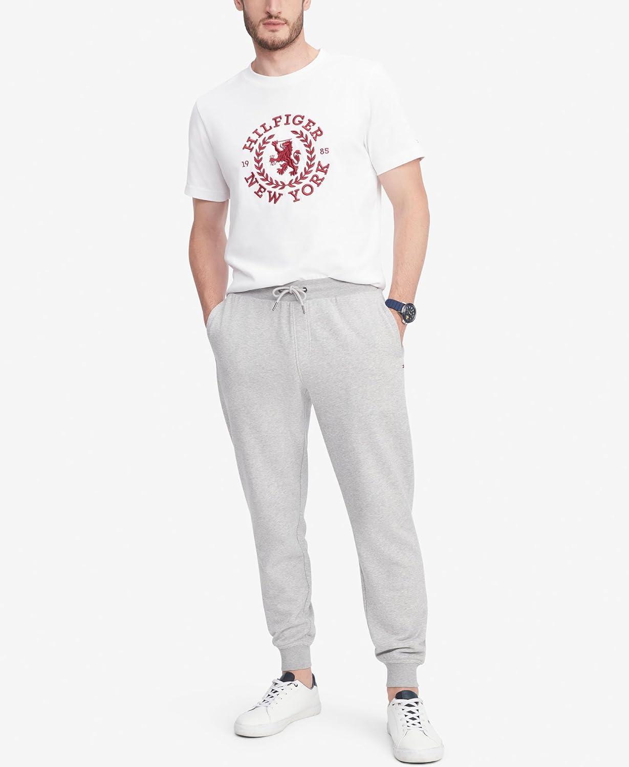 imageTommy Hilfiger Mens Casual Fleece Lined Jogger Sweatpants Also Available in Big ampamp TallLight Grey Heather