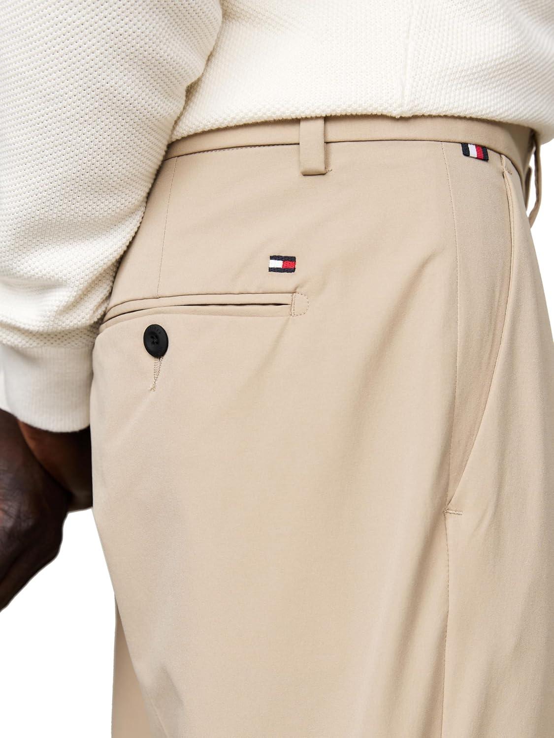 imageTommy Hilfiger Mens Casual Moisture Wicking Wrinkle Resistant Stretch Performance Pants in Straight FitBatique Khaki