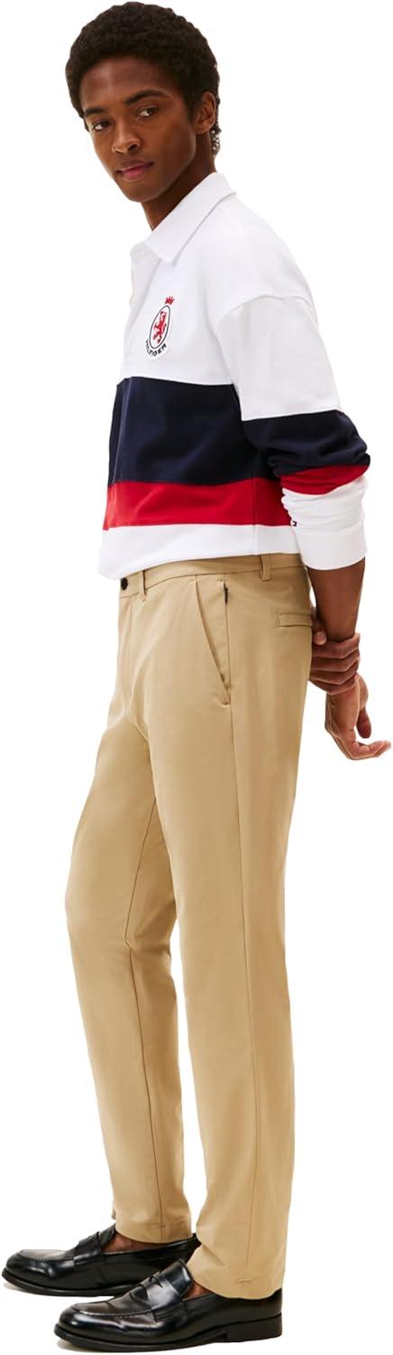 imageTommy Hilfiger Mens Casual Moisture Wicking Wrinkle Resistant Stretch Performance Pants in Straight FitCamel