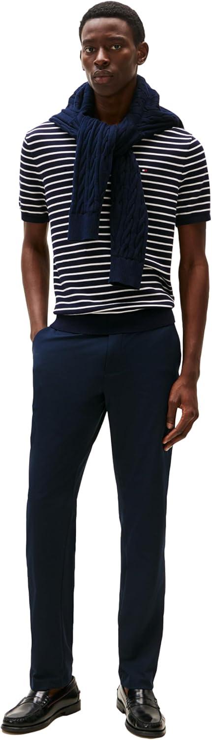 imageTommy Hilfiger Mens Casual Moisture Wicking Wrinkle Resistant Stretch Performance Pants in Straight FitDark Navy