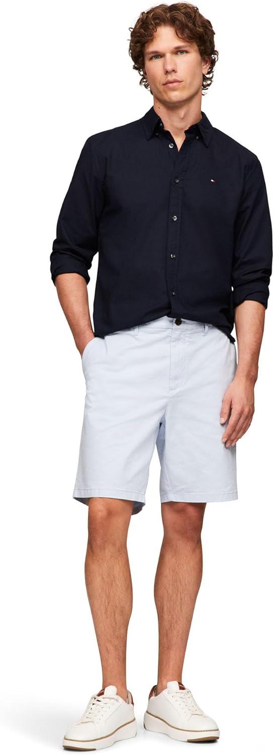imageTommy Hilfiger Mens Casual Stretch 9 Inseam Chino ShortsBreezy Blue