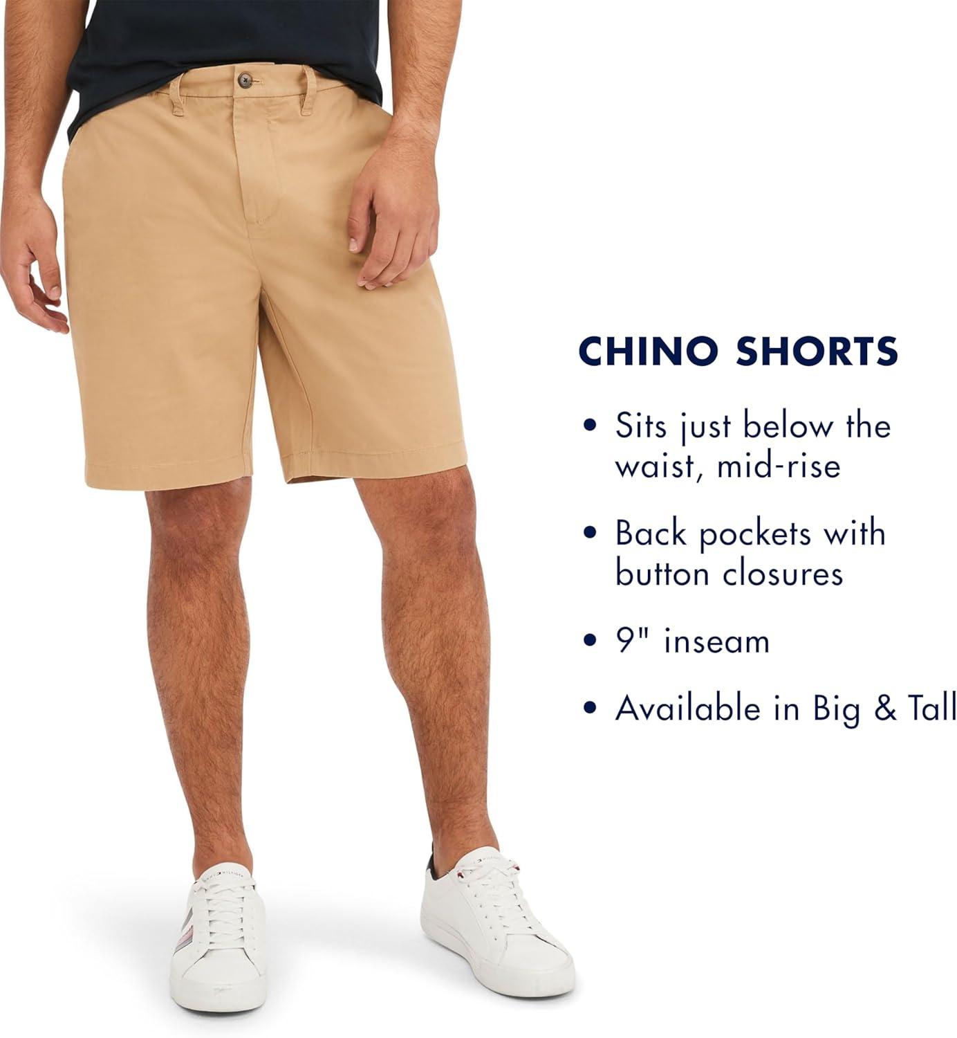 imageTommy Hilfiger Mens Casual Stretch 9 Inseam Chino ShortsCaptains Blue