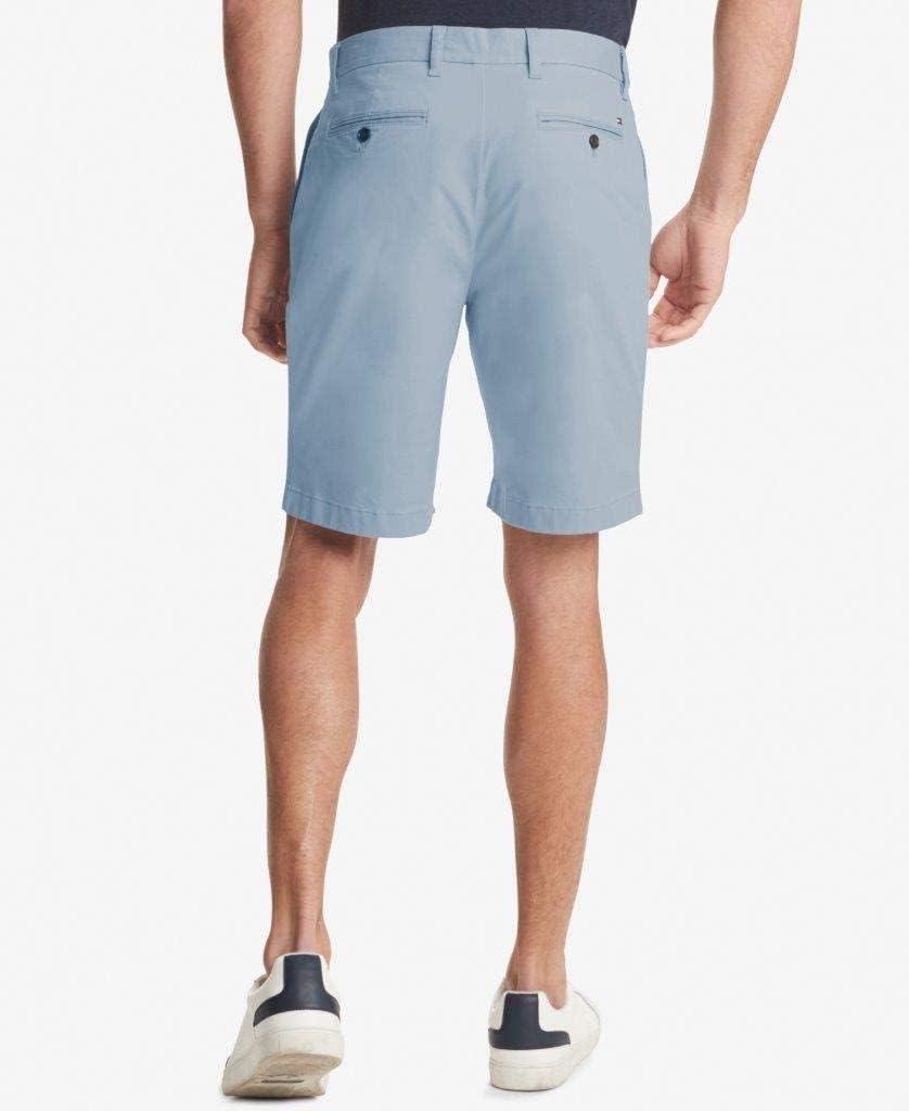 imageTommy Hilfiger Mens Casual Stretch 9 Inseam Chino ShortsCaptains Blue Hilfiger