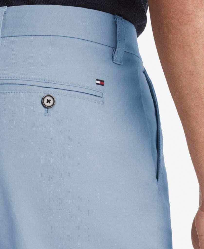 imageTommy Hilfiger Mens Casual Stretch 9 Inseam Chino ShortsCaptains Blue Hilfiger