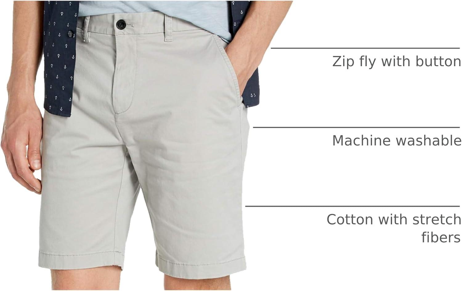 imageTommy Hilfiger Mens Casual Stretch 9 Inseam Chino ShortsDrizzle