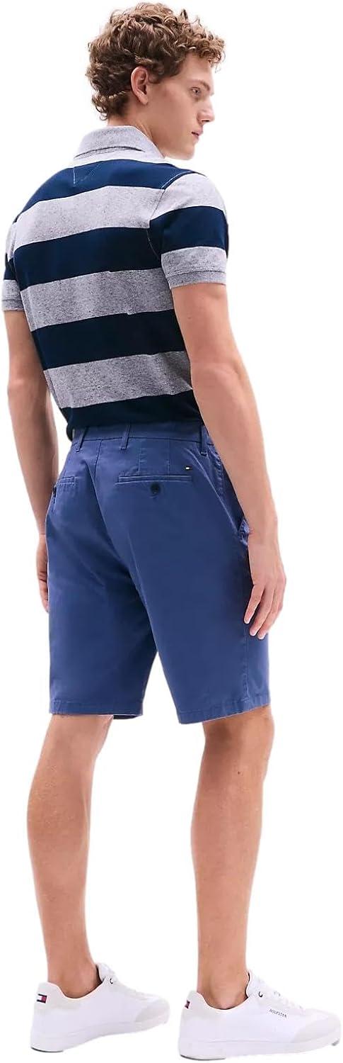 imageTommy Hilfiger Mens Casual Stretch 9 Inseam Chino ShortsTh Faded Indigo