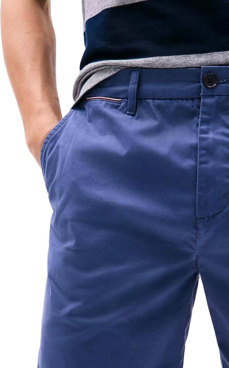 imageTommy Hilfiger Mens Casual Stretch 9 Inseam Chino ShortsTh Faded Indigo