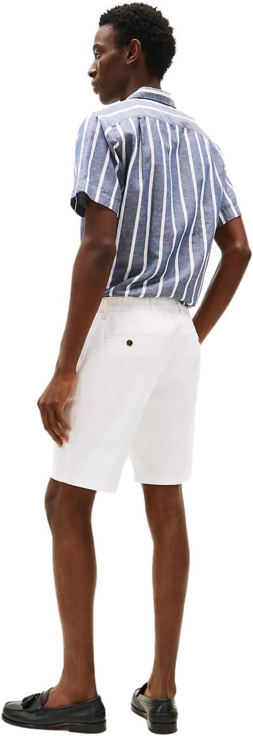 imageTommy Hilfiger Mens Casual Stretch 9 Inseam Chino ShortsTh Optic White
