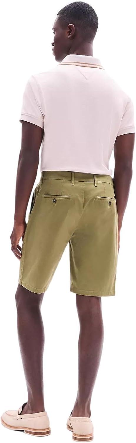 imageTommy Hilfiger Mens Casual Stretch 9 Inseam Chino ShortsTh Uniform Olive