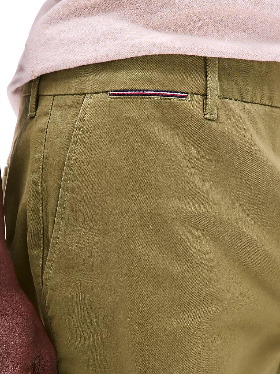 imageTommy Hilfiger Mens Casual Stretch 9 Inseam Chino ShortsTh Uniform Olive