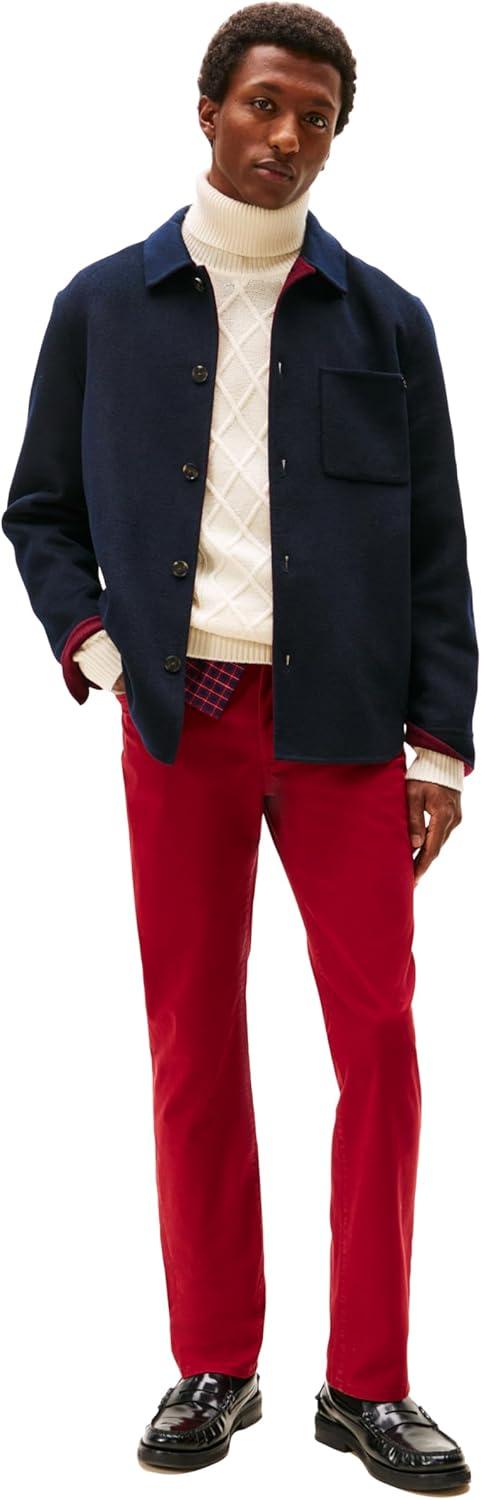 imageTommy Hilfiger Mens Causal Five Pocket Pants with Stretch in Straight FitRegatta Red