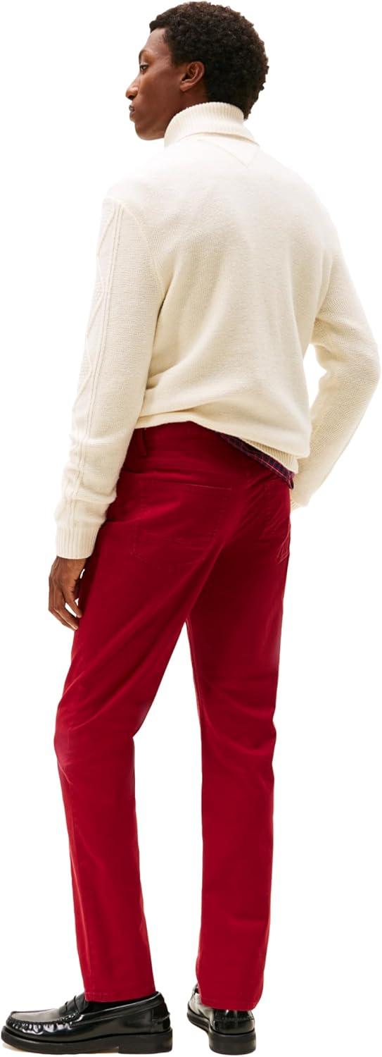 imageTommy Hilfiger Mens Causal Five Pocket Pants with Stretch in Straight FitRegatta Red