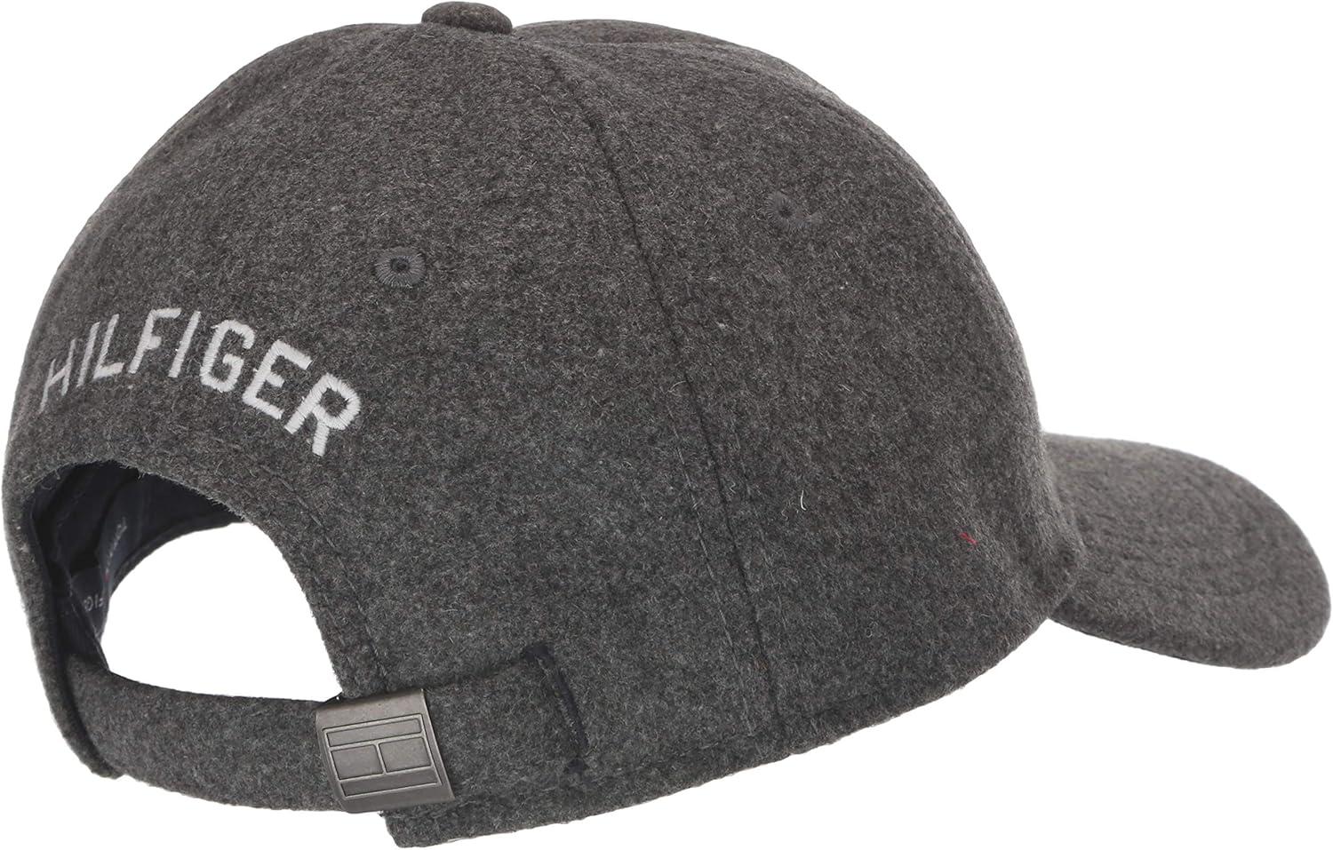 imageTommy Hilfiger Mens Cotton Billy Adjustable Flap Baseball CapCharcoal Grey Heather
