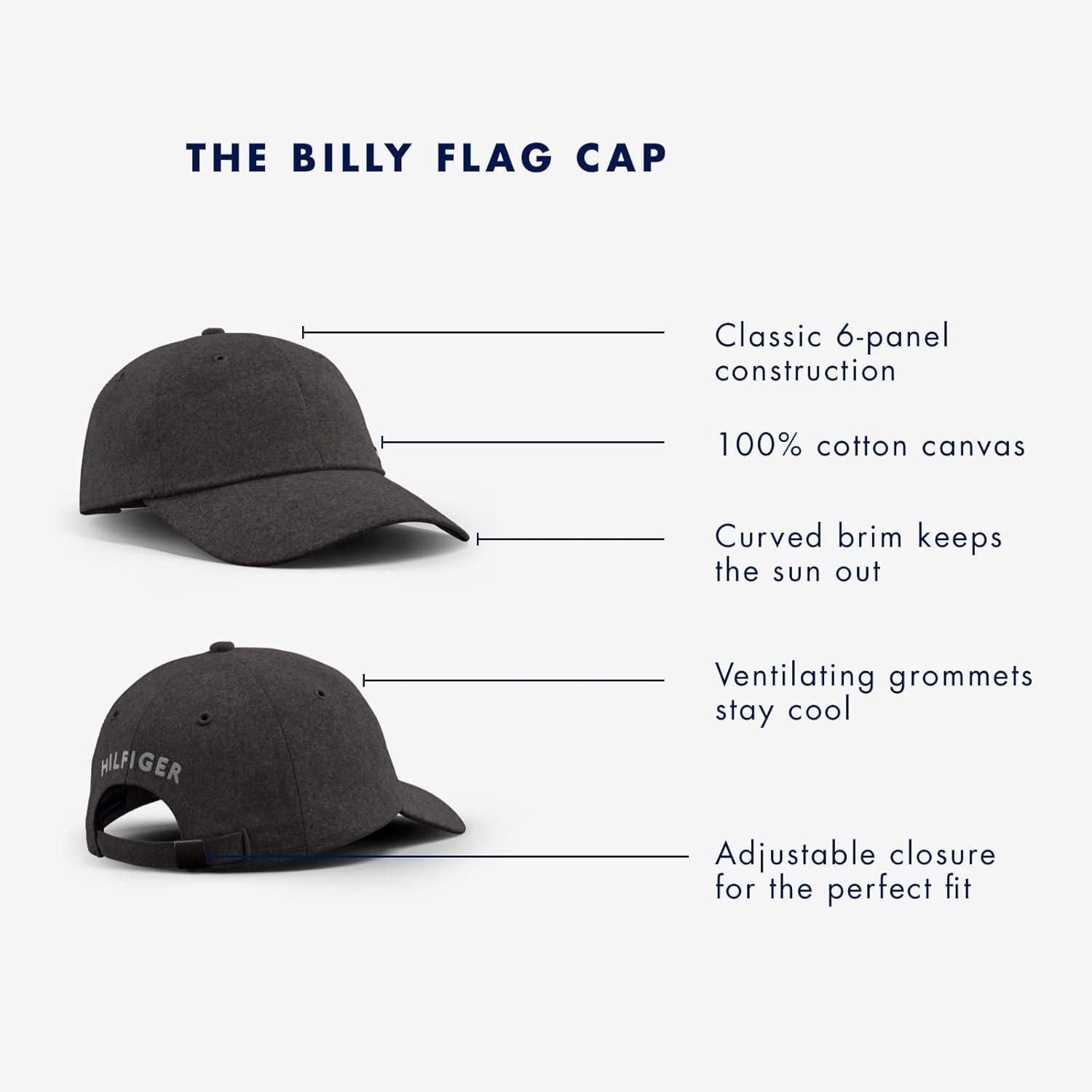 imageTommy Hilfiger Mens Cotton Billy Adjustable Flap Baseball CapSky Captain
