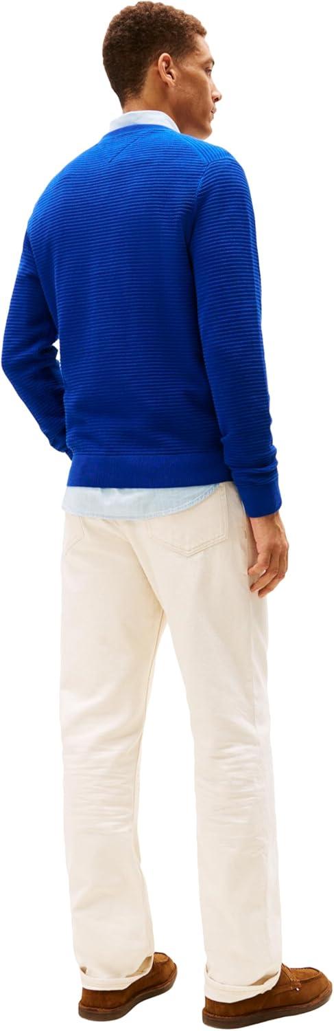 imageTommy Hilfiger Mens Cotton Knit Lightweight Crewneck Sweater PulloverBold Blue