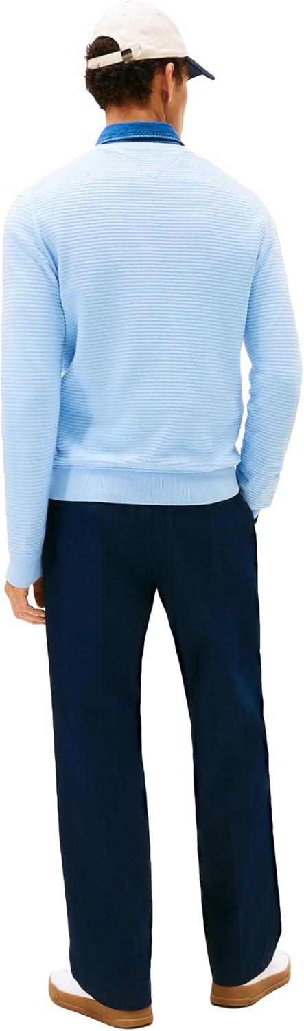 imageTommy Hilfiger Mens Cotton Knit Lightweight Crewneck Sweater PulloverWell Water
