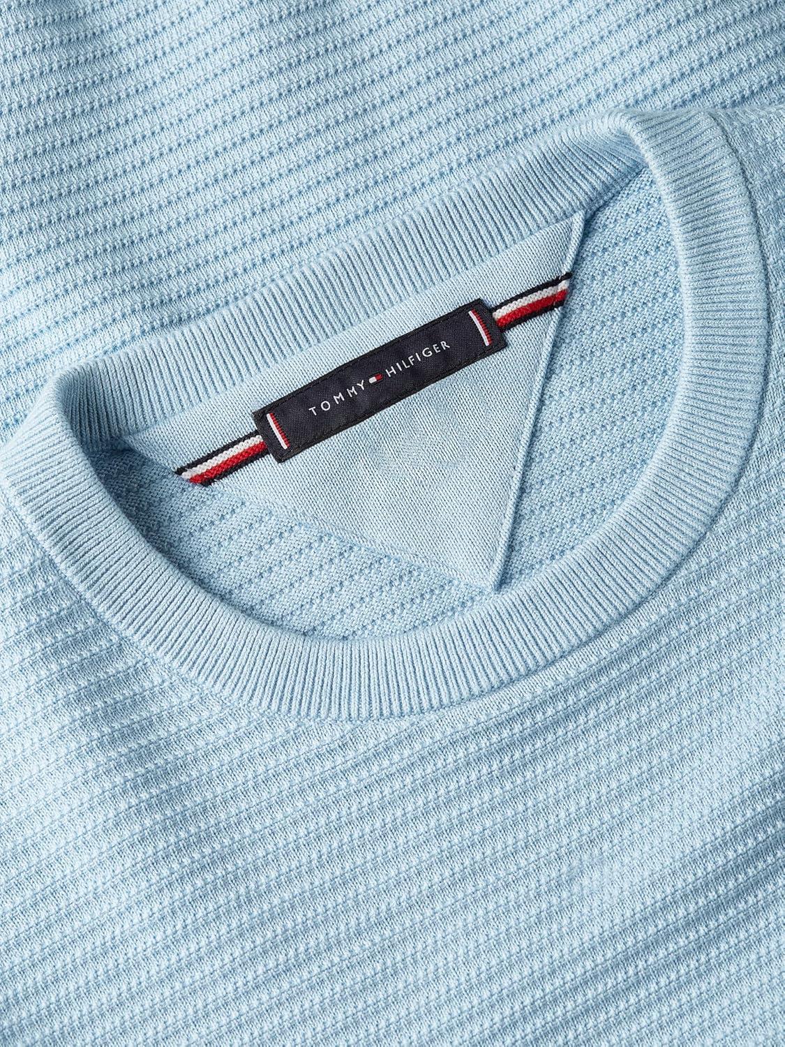 imageTommy Hilfiger Mens Cotton Knit Lightweight Crewneck Sweater PulloverWell Water