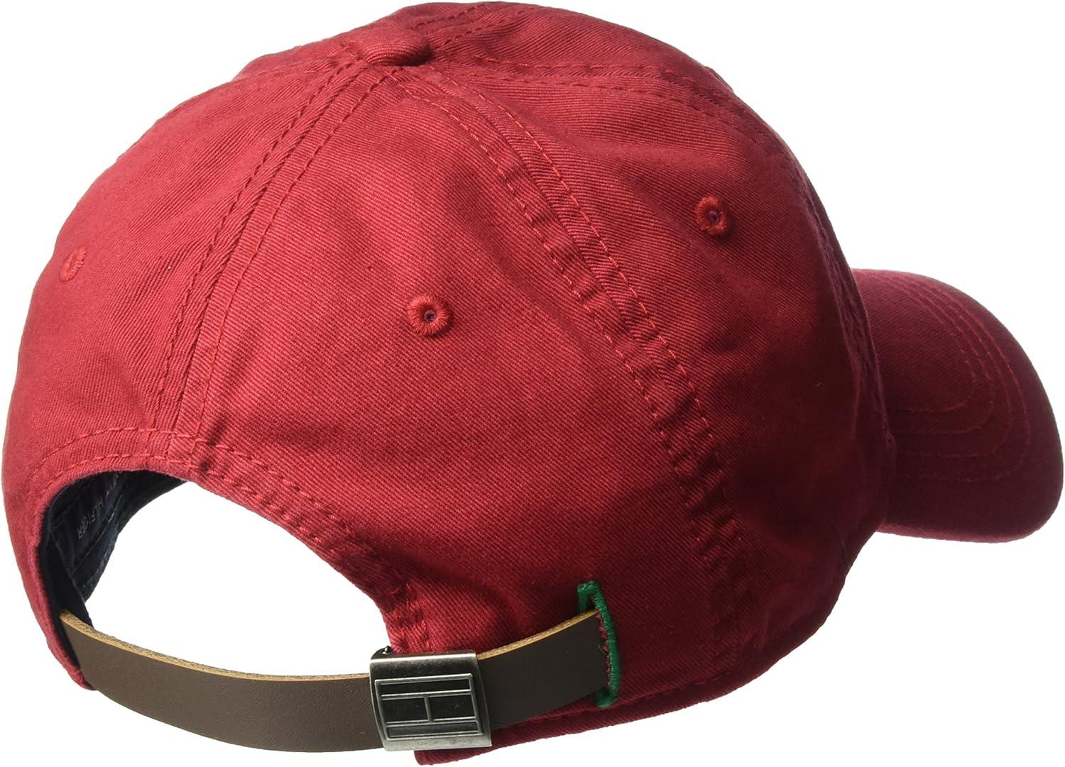imageTommy Hilfiger Mens Cotton Logo Adjustable Baseball CapTommy Red