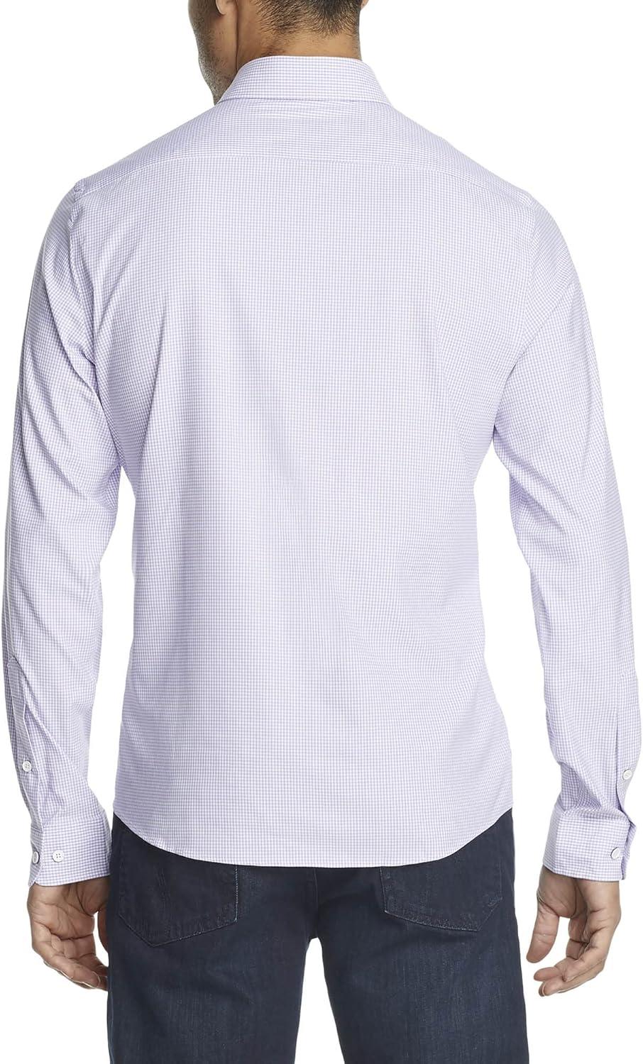 imageTommy Hilfiger Mens Dress Shirt Athletic Fit Tech Non Iron Notuck StretchMedium Purple