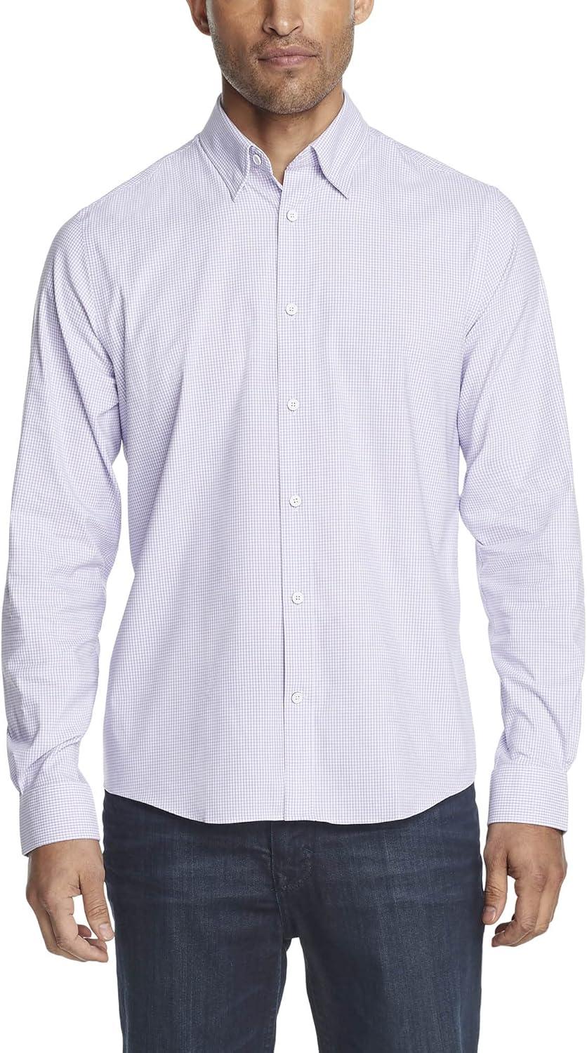 imageTommy Hilfiger Mens Dress Shirt Athletic Fit Tech Non Iron Notuck StretchMedium Purple
