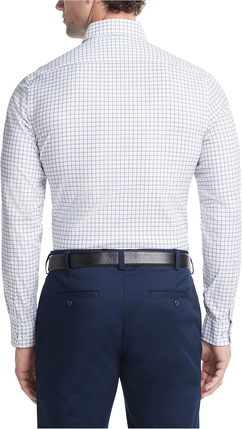imageTommy Hilfiger Mens Dress Shirt Athletic Fit Tech Non Iron Notuck StretchPoppy