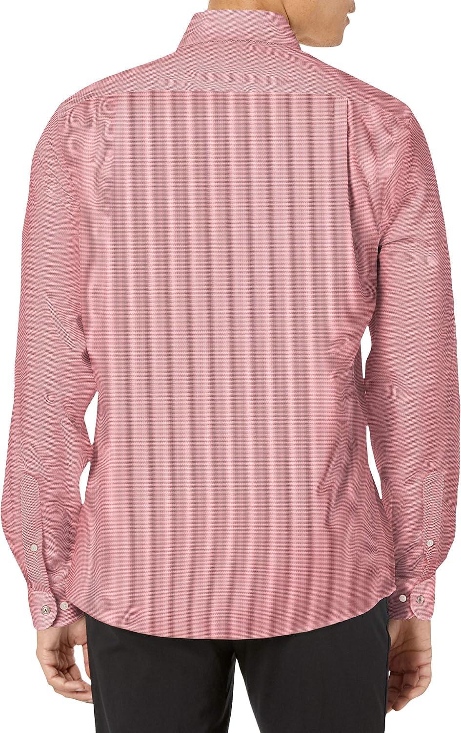 imageTommy Hilfiger Mens Dress Shirt Stretch Slim Fit SolidRuby