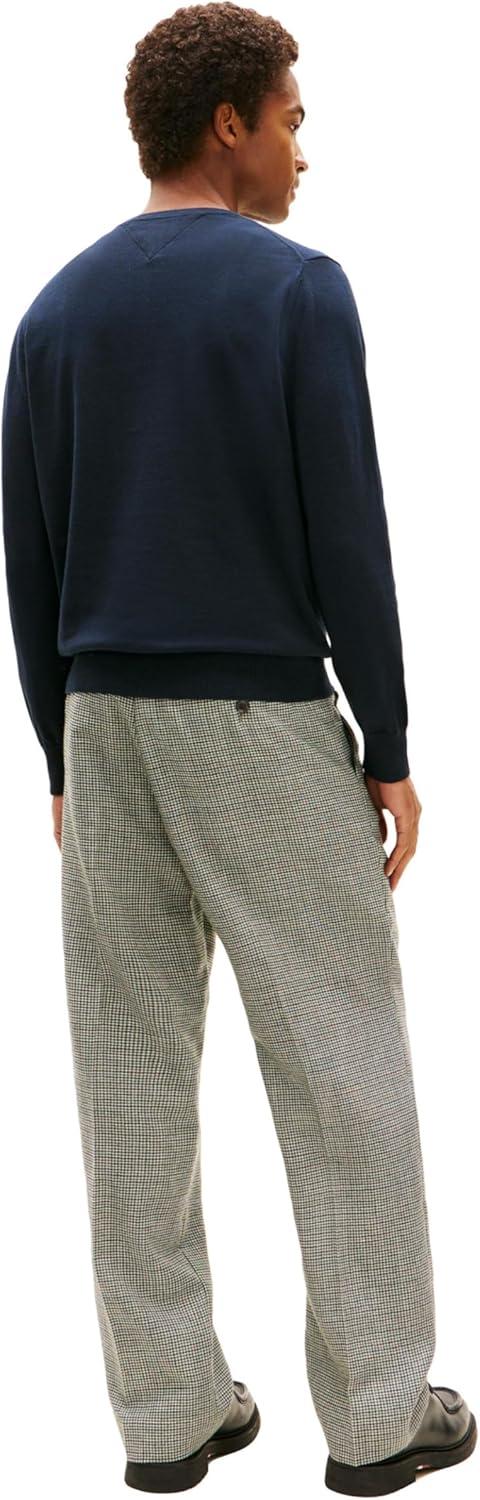 imageTommy Hilfiger Mens Essential Long Sleeve Cotton VNeck Pullover SweaterMasters Navy