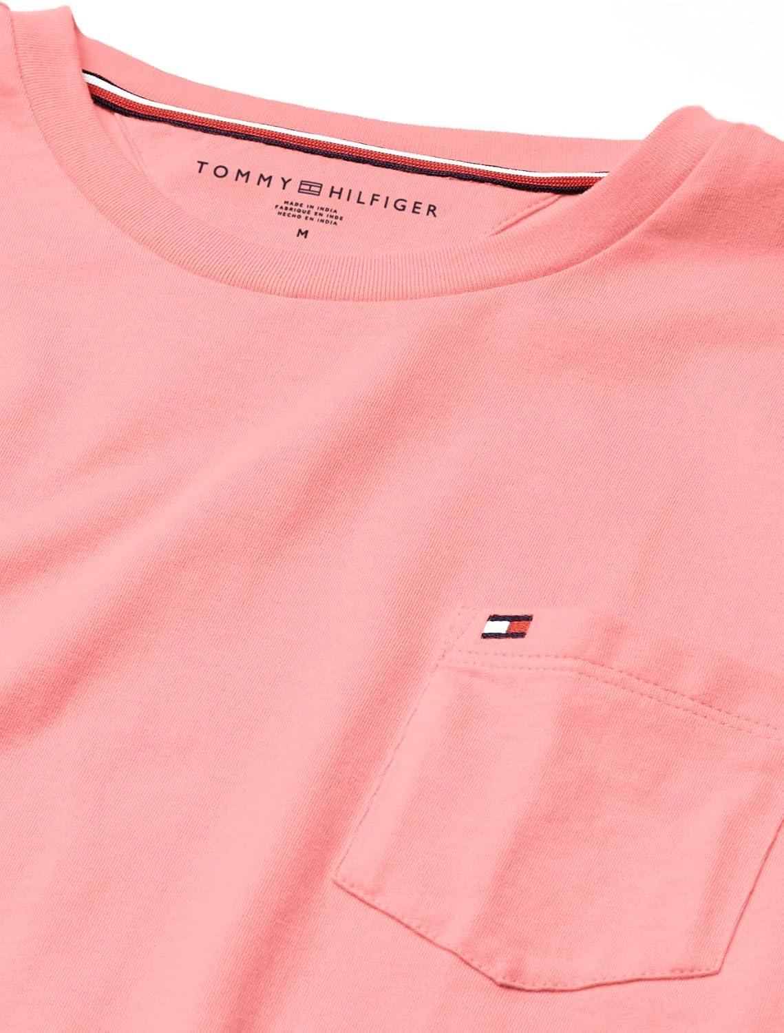 imageTommy Hilfiger Mens Essential Short Sleeve Stripe Crewneck Pocket TShirtBlossom