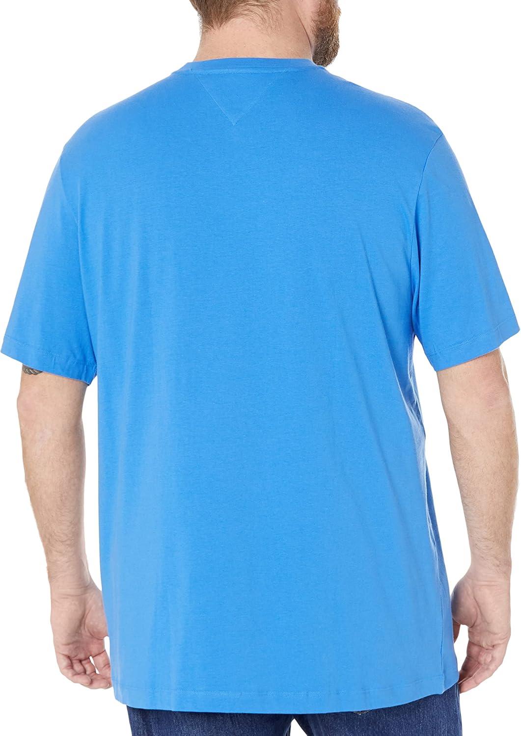 imageTommy Hilfiger Mens Essential Short Sleeve Stripe Crewneck Pocket TShirtBlue Blitz