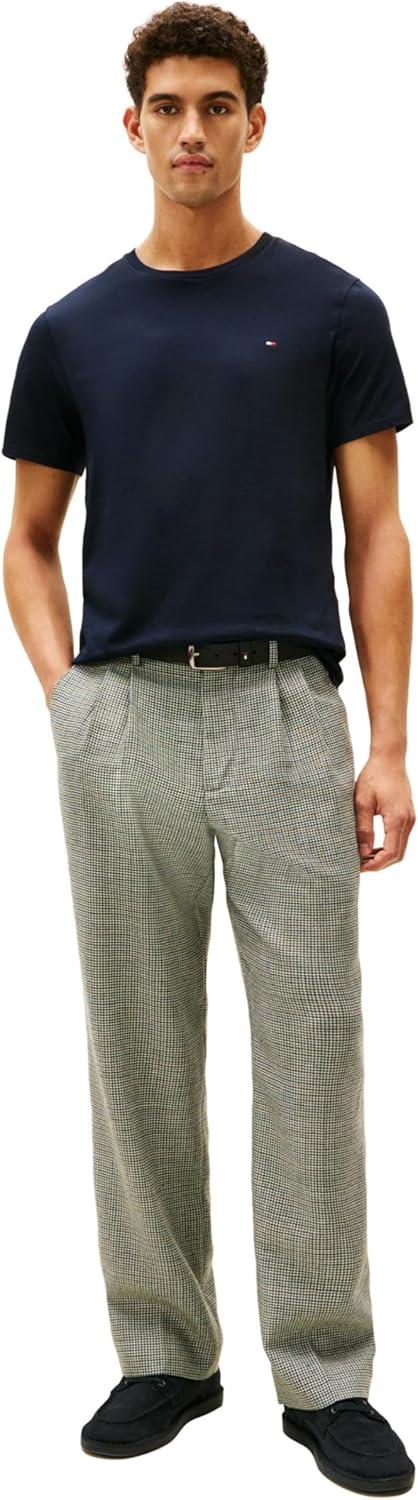 imageTommy Hilfiger Mens Essential Short Sleeve Stripe Crewneck Pocket TShirtSky Captain